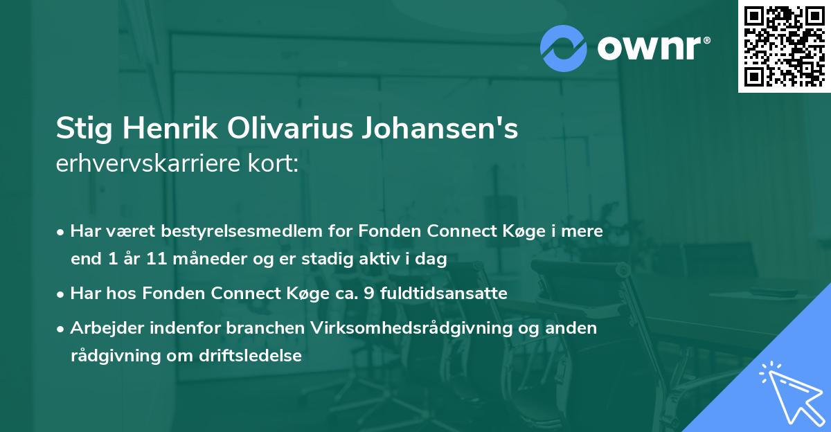 Stig Henrik Olivarius Johansen's erhvervskarriere kort