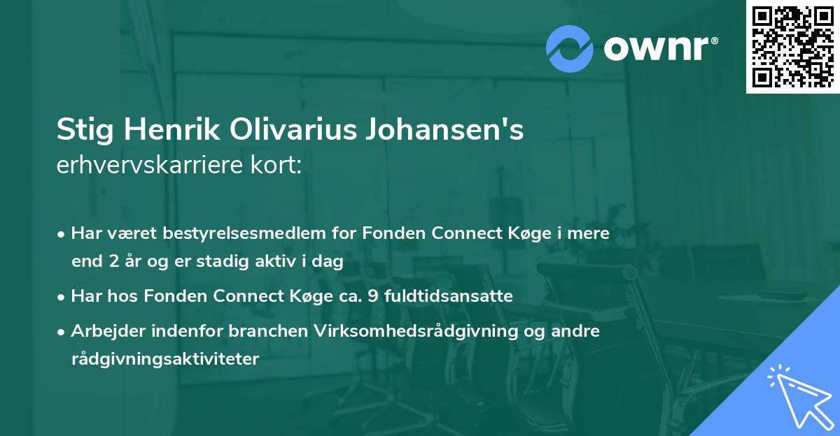 Stig Henrik Olivarius Johansen's erhvervskarriere kort