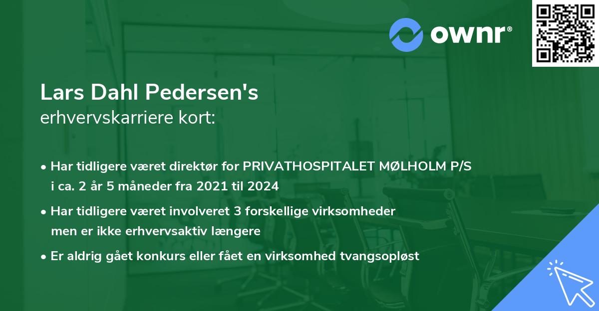 Lars Dahl Pedersen's erhvervskarriere kort