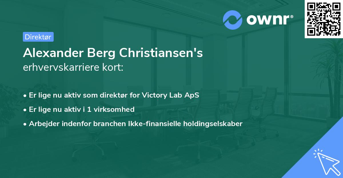 Alexander Berg Christiansen's erhvervskarriere kort