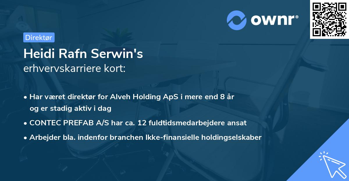 Heidi Rafn Serwin's erhvervskarriere kort