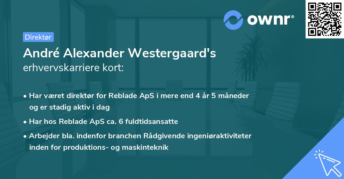 André Alexander Westergaard's erhvervskarriere kort