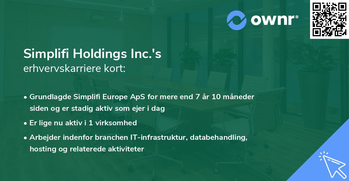 Simplifi Holdings Inc.'s erhvervskarriere kort