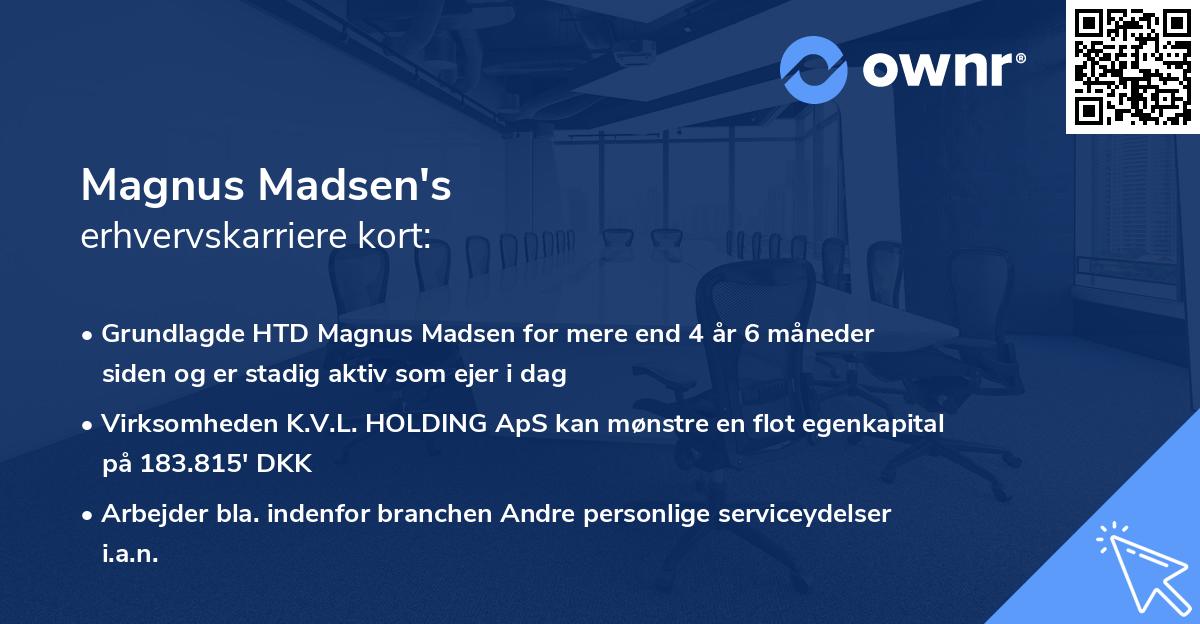 Magnus Madsen's erhvervskarriere kort