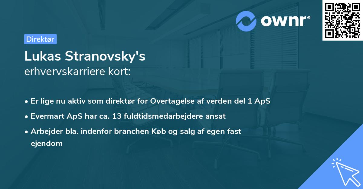 Lukas Stranovsky's erhvervskarriere kort