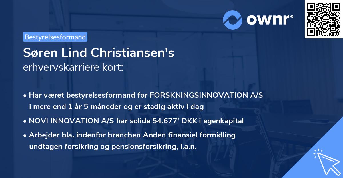 Søren Lind Christiansen's erhvervskarriere kort