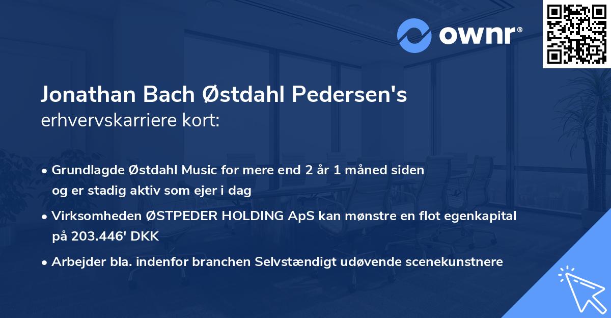 Jonathan Bach Østdahl Pedersen's erhvervskarriere kort