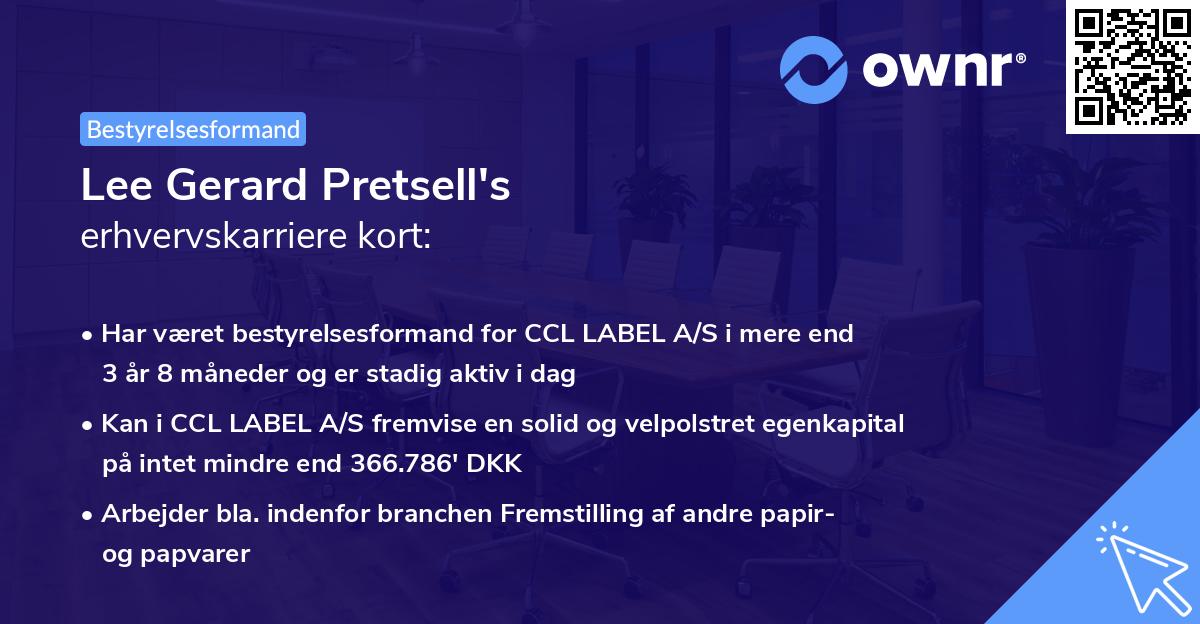 Lee Gerard Pretsell's erhvervskarriere kort