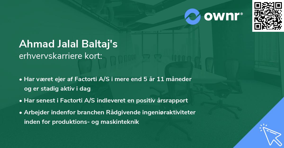 Ahmad Jalal Baltaj's erhvervskarriere kort