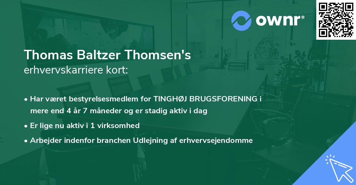 Thomas Baltzer Thomsen's erhvervskarriere kort