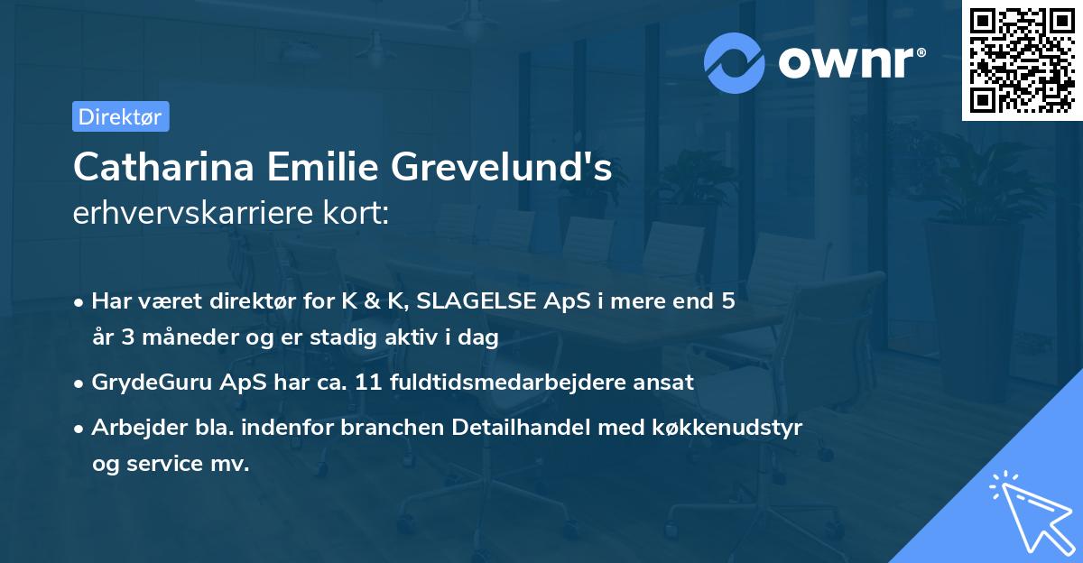 Catharina Emilie Grevelund's erhvervskarriere kort
