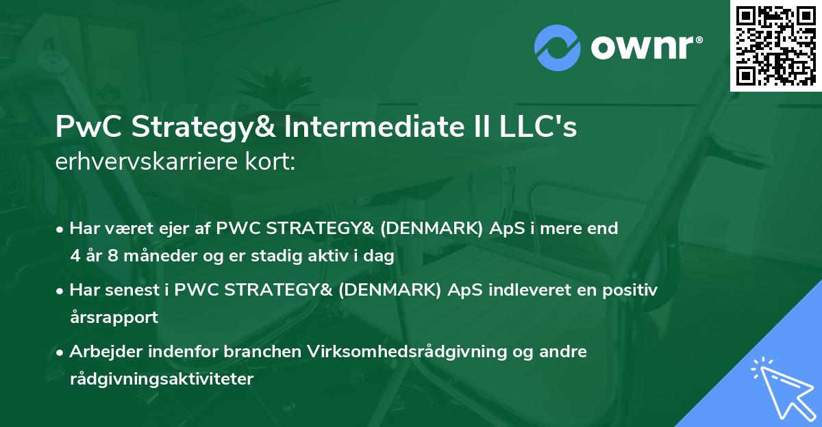 PwC Strategy& Intermediate II LLC's erhvervskarriere kort