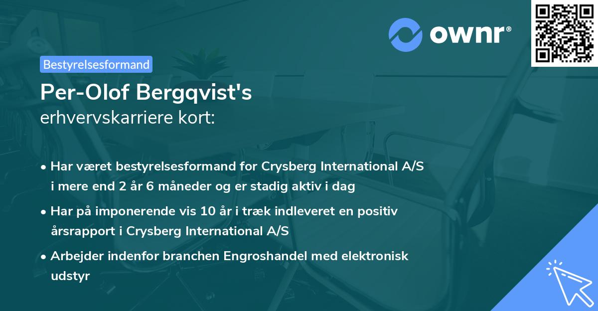 Per-Olof Bergqvist's erhvervskarriere kort