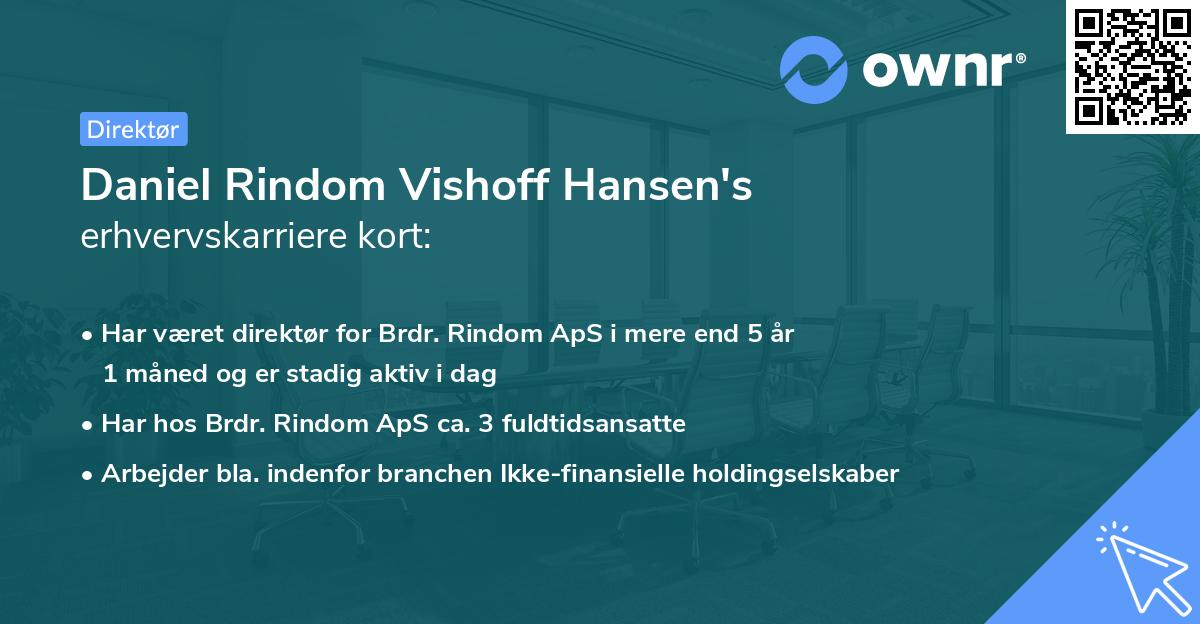 Daniel Rindom Vishoff Hansen's erhvervskarriere kort