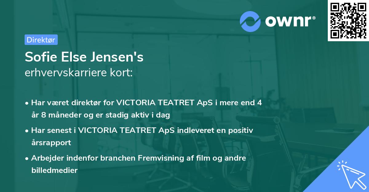 Sofie Else Jensen's erhvervskarriere kort