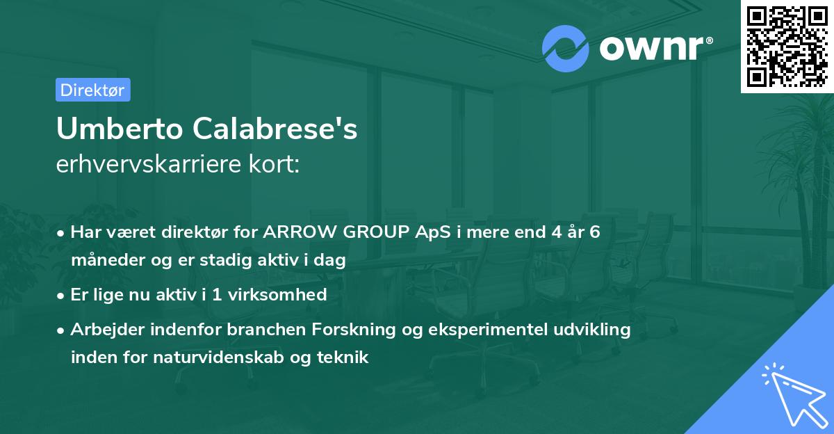 Umberto Calabrese's erhvervskarriere kort