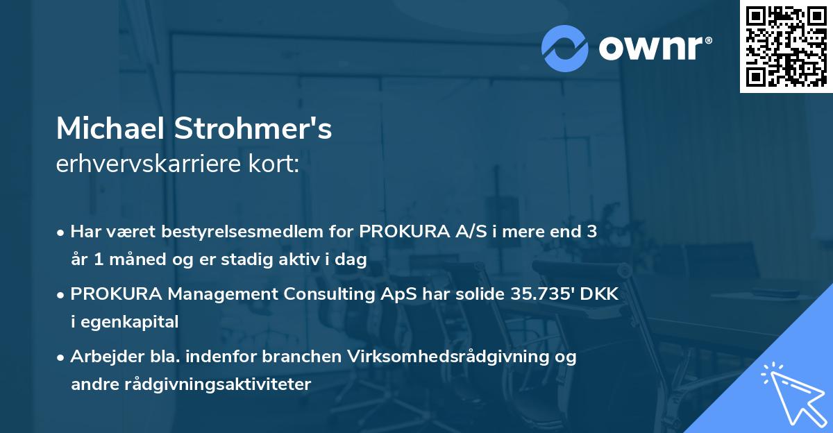 Michael Strohmer's erhvervskarriere kort