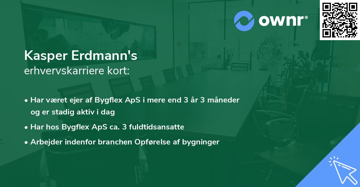 Kasper Erdmann's erhvervskarriere kort