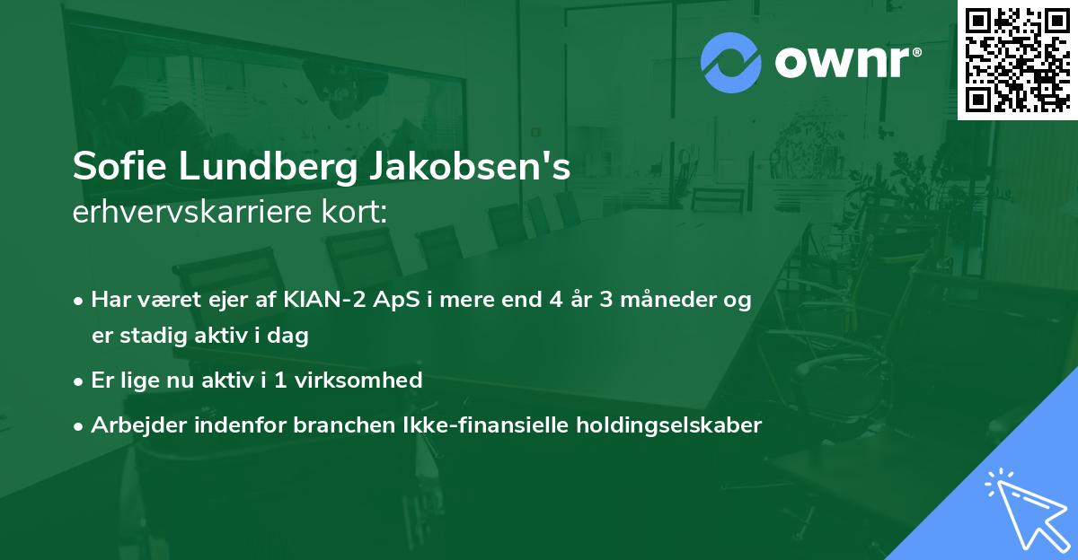 Sofie Lundberg Jakobsen's erhvervskarriere kort