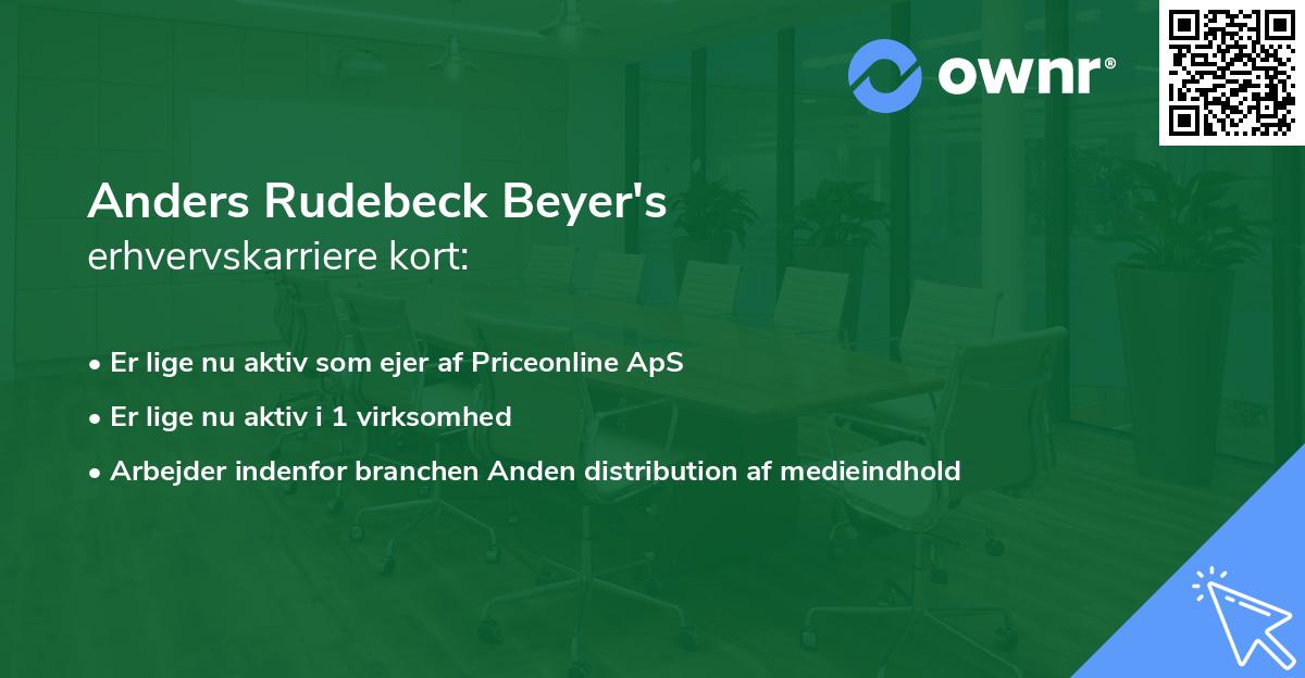 Anders Rudebeck Beyer's erhvervskarriere kort