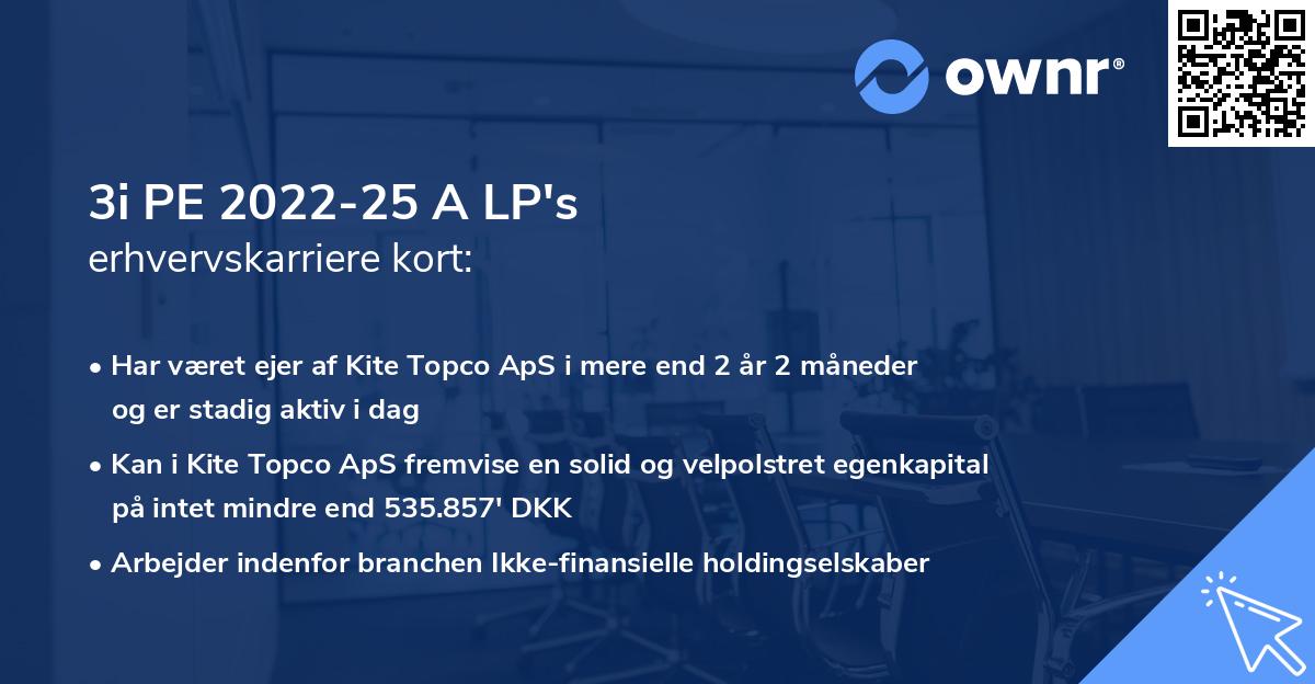 3i PE 2022-25 A LP's erhvervskarriere kort