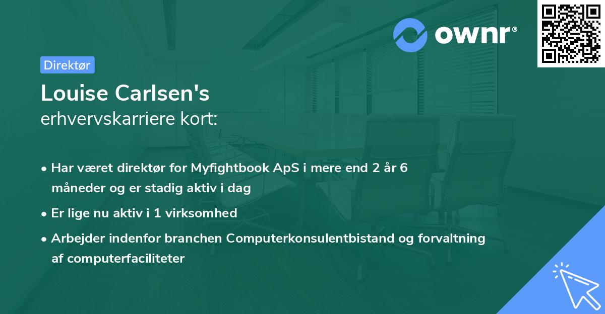 Louise Carlsen's erhvervskarriere kort