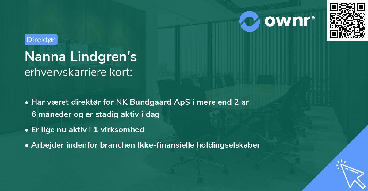 Nanna Lindgren's erhvervskarriere kort