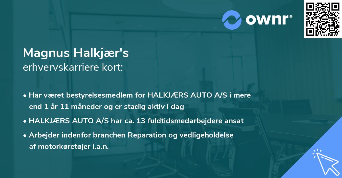 Magnus Halkjær's erhvervskarriere kort