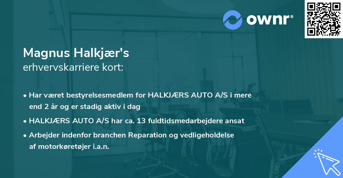 Magnus Halkjær's erhvervskarriere kort