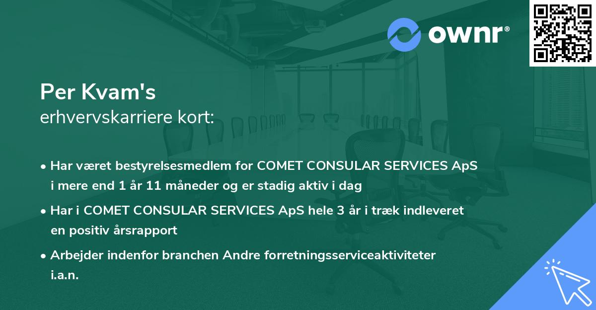 Per Kvam's erhvervskarriere kort