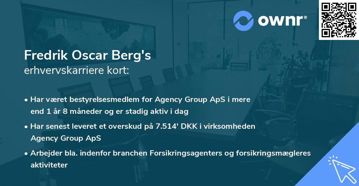 Fredrik Oscar Berg's erhvervskarriere kort