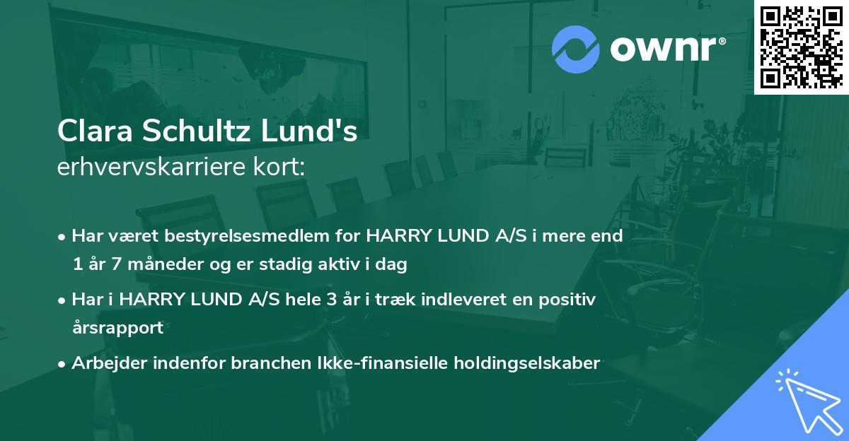 Clara Schultz Lund's erhvervskarriere kort