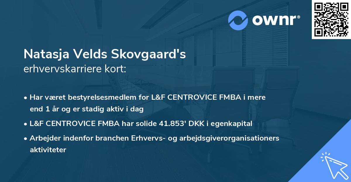 Natasja Velds Skovgaard's erhvervskarriere kort