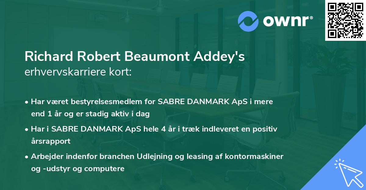 Richard Robert Beaumont Addey's erhvervskarriere kort