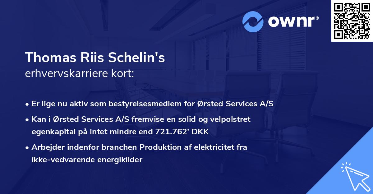 Thomas Riis Schelin's erhvervskarriere kort