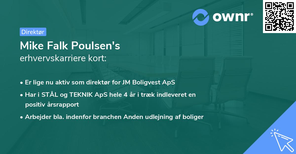 Mike Falk Poulsen's erhvervskarriere kort