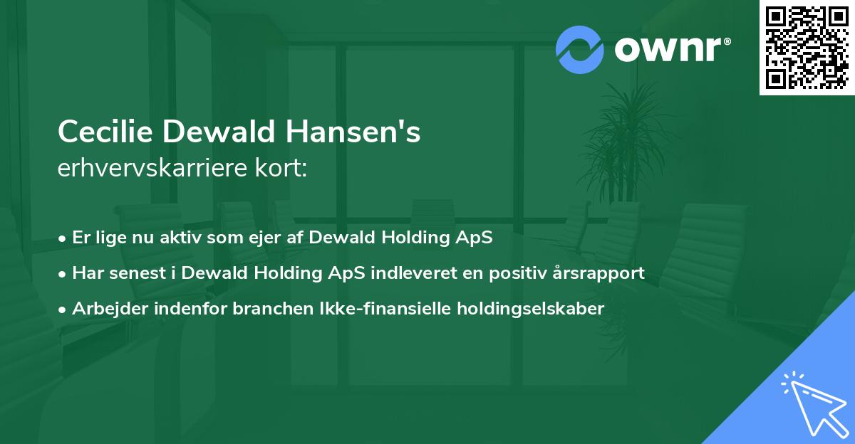 Cecilie Dewald Hansen's erhvervskarriere kort
