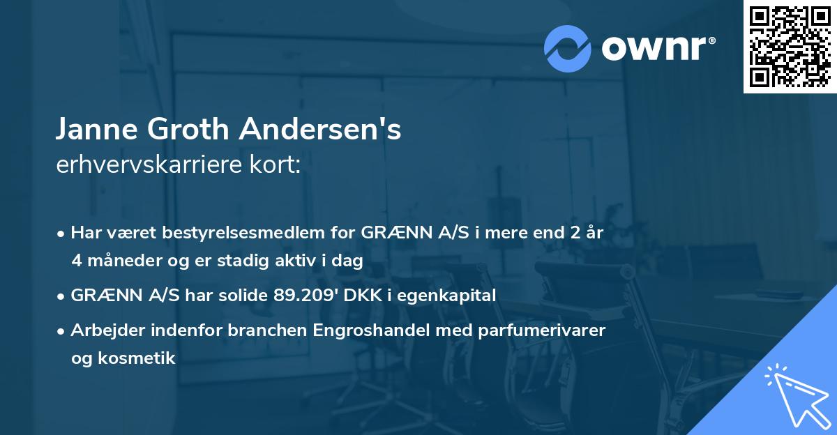 Janne Groth Andersen's erhvervskarriere kort