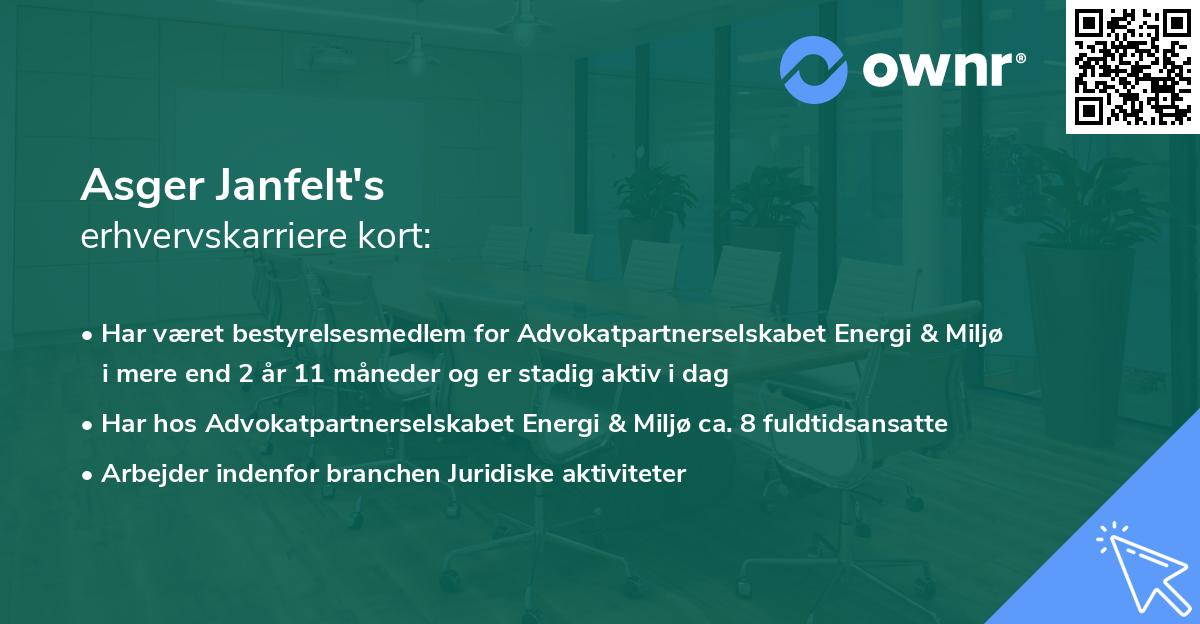 Asger Janfelt's erhvervskarriere kort