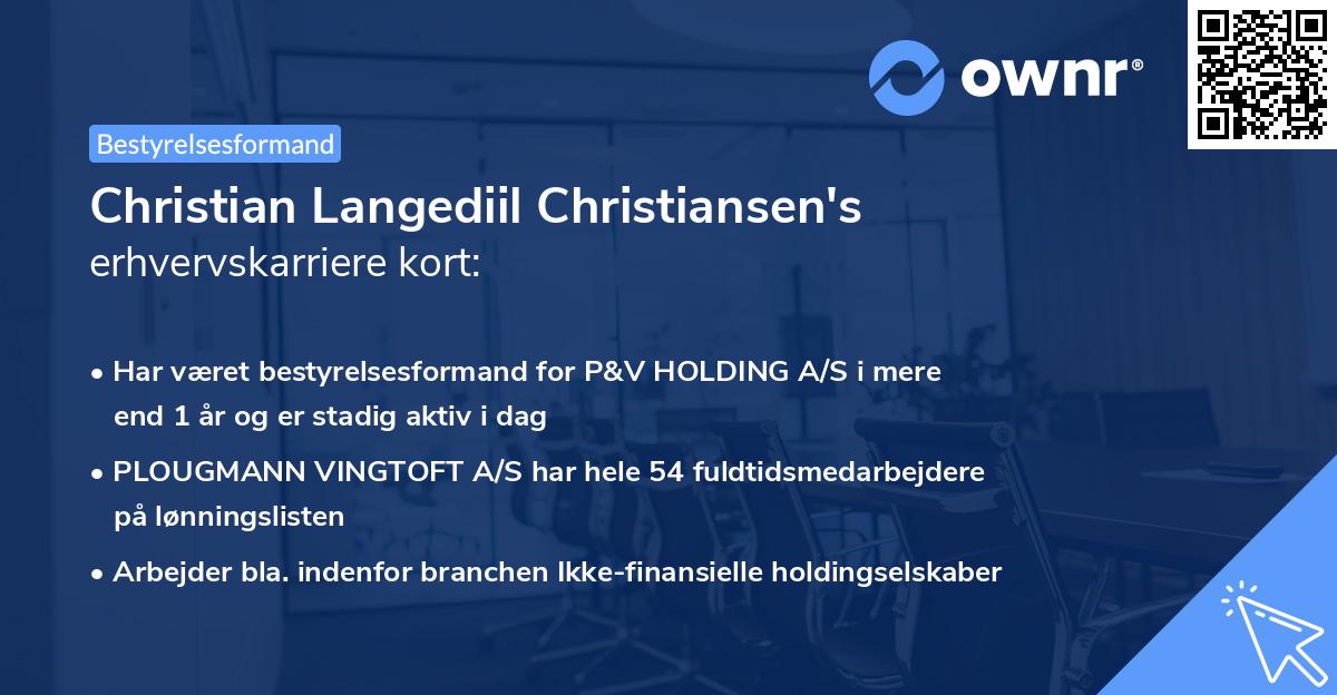 Christian Langediil Christiansen's erhvervskarriere kort