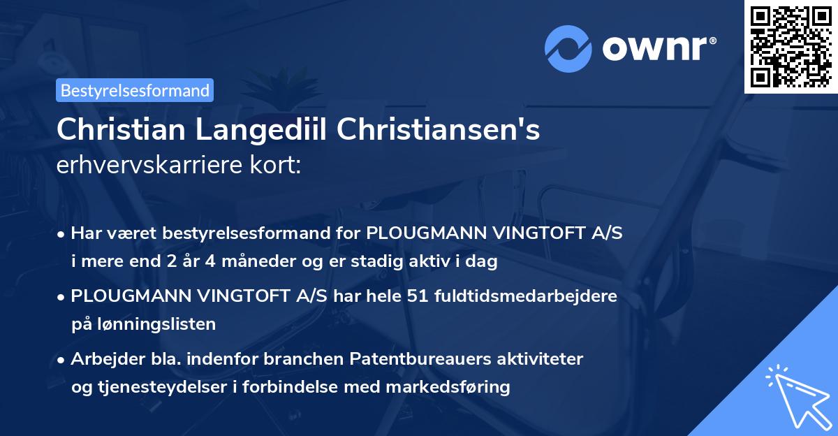 Christian Langediil Christiansen's erhvervskarriere kort
