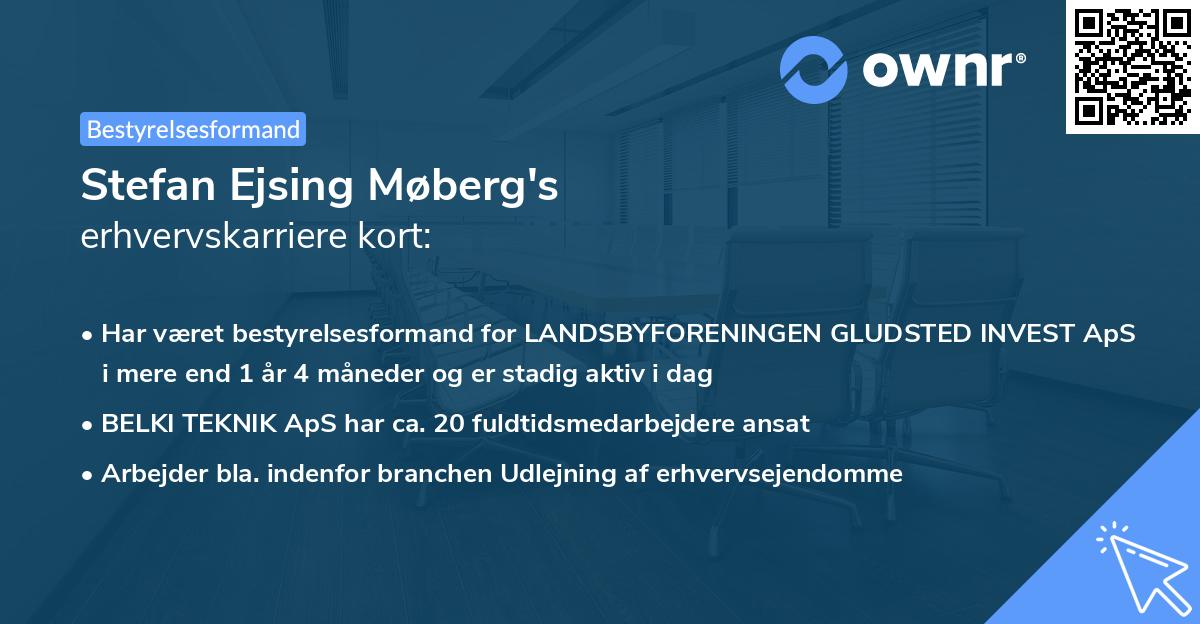 Stefan Ejsing Møberg's erhvervskarriere kort