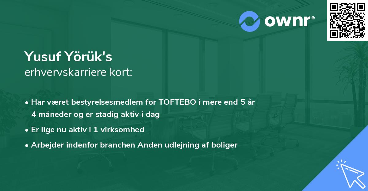 Yusuf Yörük's erhvervskarriere kort