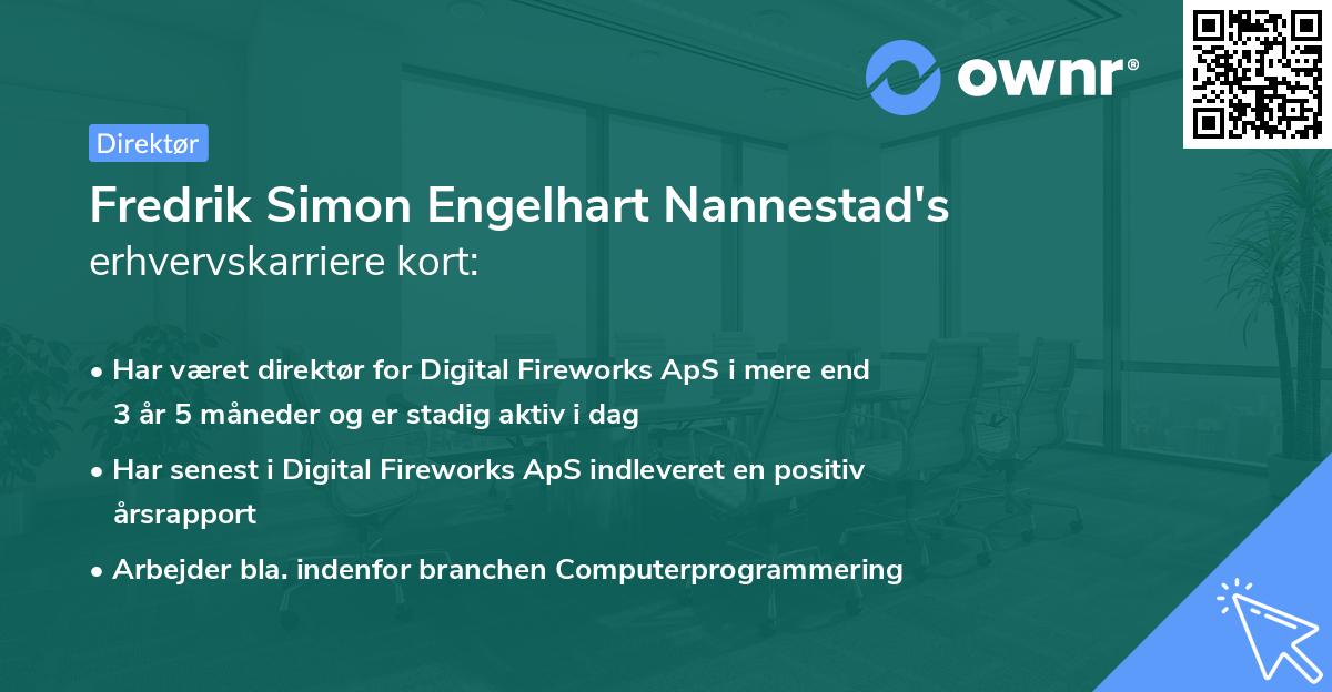Fredrik Simon Engelhart Nannestad's erhvervskarriere kort