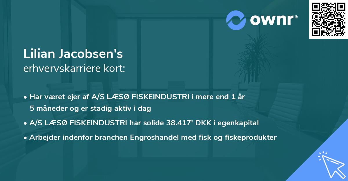 Lilian Jacobsen's erhvervskarriere kort