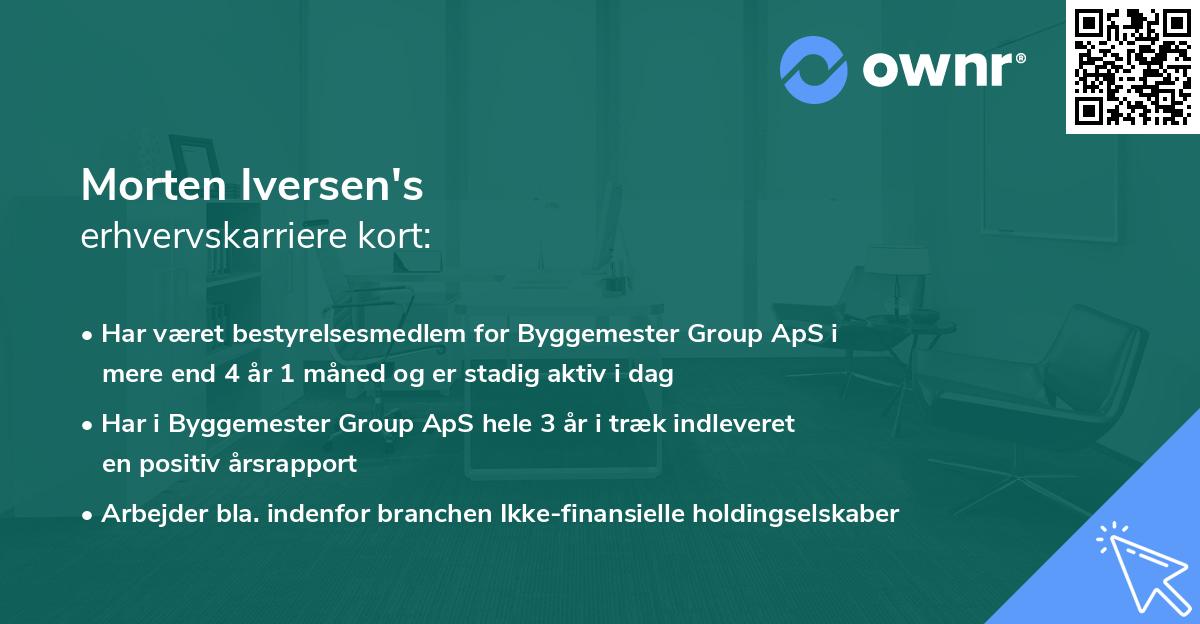 Morten Iversen's erhvervskarriere kort
