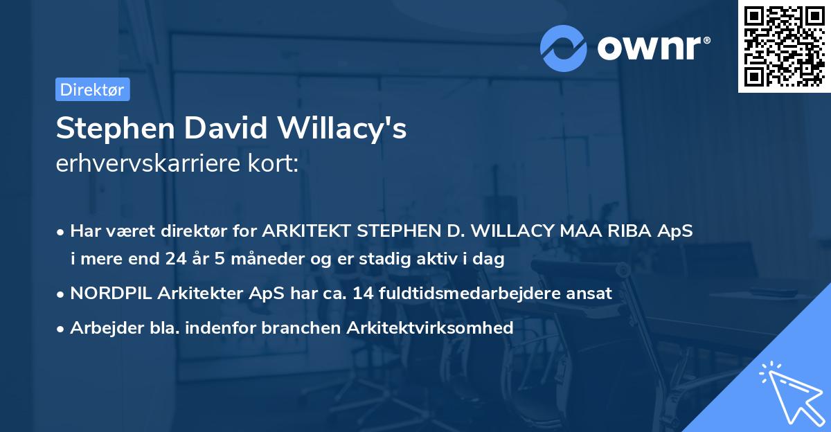 Stephen David Willacy's erhvervskarriere kort