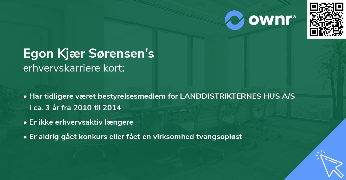 Egon Kjær Sørensen's erhvervskarriere kort