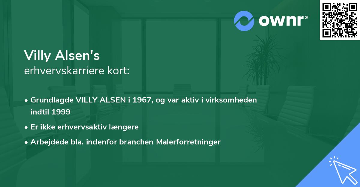 Villy Alsen's erhvervskarriere kort