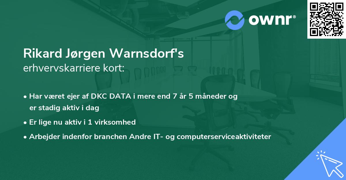 Rikard Jørgen Warnsdorf's erhvervskarriere kort
